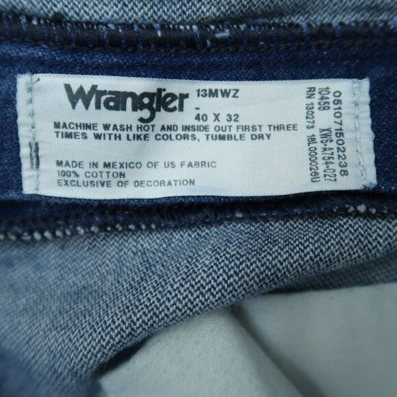 Wrangler 13MWZ Jeans Mens Size-40 Blue (38x32 actual) Original Cowboy Cut Denim - Picture 5 of 13